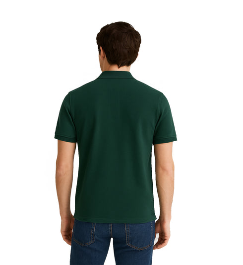 PRADA PIQUE MEN'S PLAIN TRIANGLE LOGO POLO | GREEN