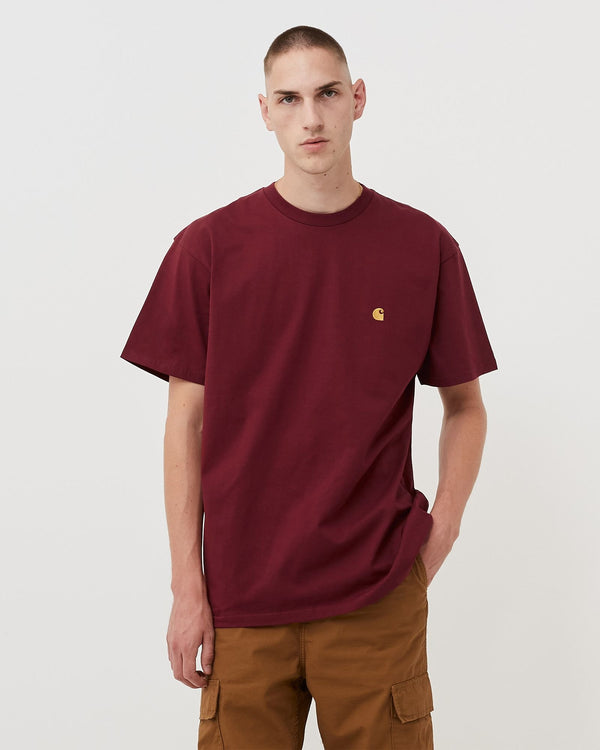 CARHARTT WIP S/S RELAXED FIT CHASE T-SHIRT | CORVINA / MAROON