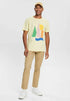 ESPRIT MEN T-SHIRT MIT PRINT | PASTEL YELLOW