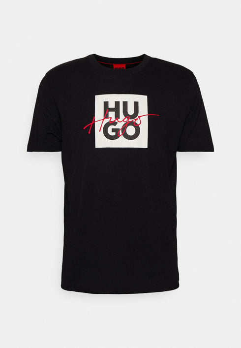 HUGO BOSS GRAPHIC PRINT T-SHIRT FOR MEN | BLACK