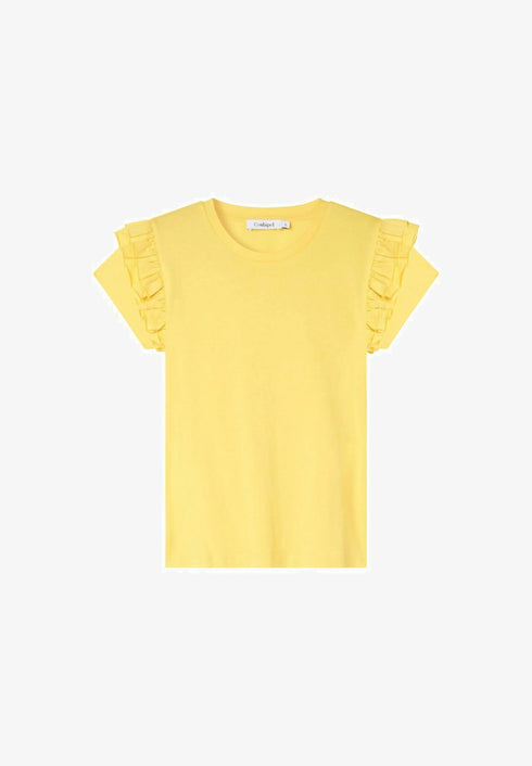 CONBIPEL WITH RUFFLES - BASIC T- SHIRT | YELLOW