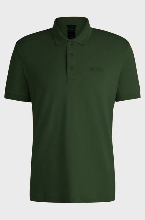 HUGO BOSS PADDY STRETCH-COTTON POLO SHIRT | OLIVE GREEN