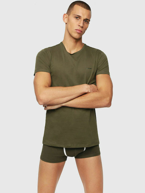 DIESEL. CREW NECK FLEXIBLE T-SHIRT | DARK GREEN
