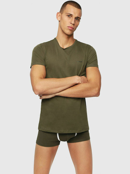 DIESEL. CREW NECK FLEXIBLE T-SHIRT | DARK GREEN