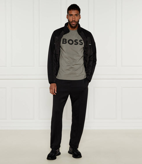 HUGO BOSS COTTON JERSEY REGULAR-FIT T-SHIRT WITH SPF 50+ UV PROTECTION | DARK GREY
