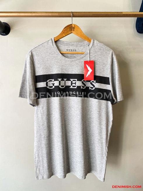 GUESS CLASSIC LOS ANGELES LOGO MEN'S T-SHIRT | LIGHT GRAY