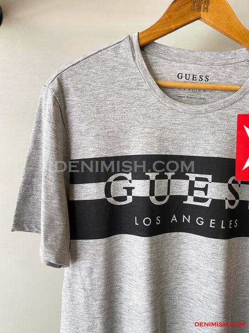 GUESS CLASSIC LOS ANGELES LOGO MEN'S T-SHIRT | LIGHT GRAY