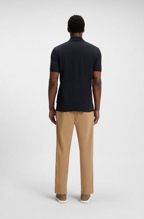 BURBERRY EKD-EMBROIDERED COTTON-BLEND POLO SHIRT | DARK NAVY