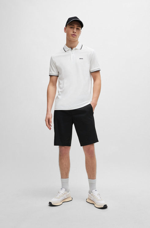 HUGO BOSS PADDY STRETCH-COTTON POLO SHIRT | WHITE