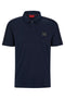 HUGO BOSS INTERLOCK-COTTON POLO SHIRT WITH FRAMED LOGO | NAVY