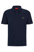 HUGO BOSS INTERLOCK-COTTON POLO SHIRT WITH FRAMED LOGO | NAVY