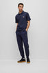 HUGO BOSS INTERLOCK-COTTON POLO SHIRT WITH FRAMED LOGO | NAVY