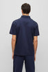 HUGO BOSS INTERLOCK-COTTON POLO SHIRT WITH FRAMED LOGO | NAVY