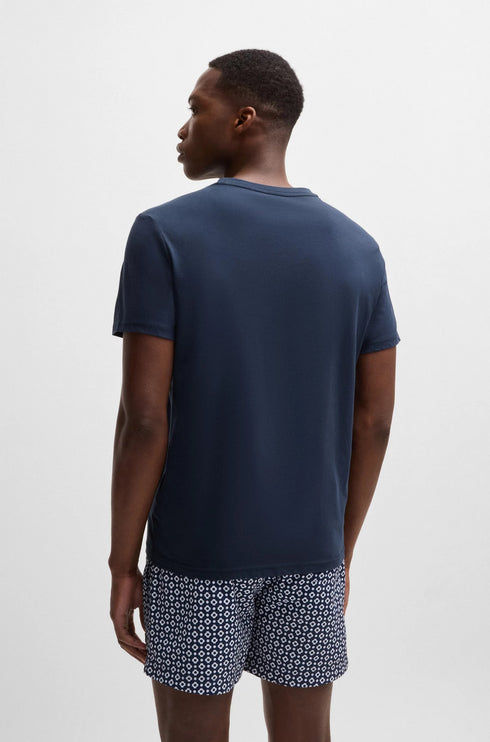 HUGO BOSS COTTON JERSEY REGULAR-FIT T-SHIRT WITH SPF 50+ UV PROTECTION | DARK BLUE