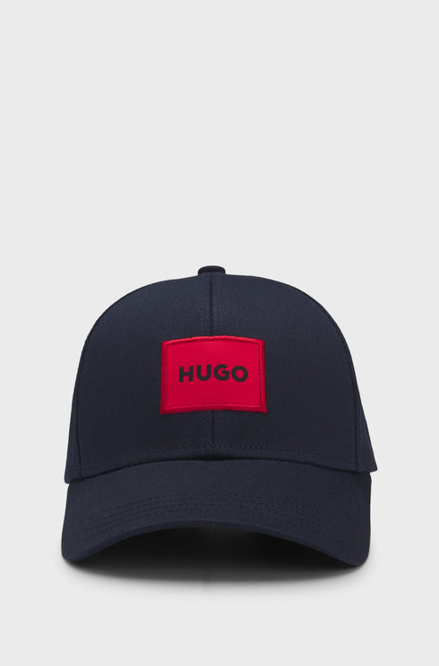 HUGO BOSS COTTON-TWILL CAP WITH RED LOGO LABEL | NAVY BLUE