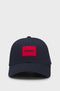 HUGO BOSS COTTON-TWILL CAP WITH RED LOGO LABEL | NAVY BLUE