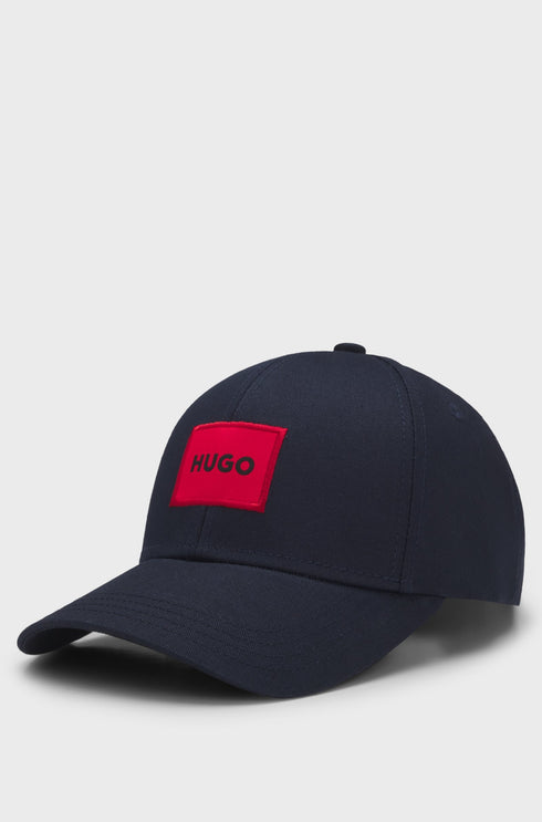 HUGO BOSS COTTON-TWILL CAP WITH RED LOGO LABEL | NAVY BLUE