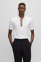 HUGO BOSS MERCERISED-COTTON POLO SHIRT WITH CONTRAST LOGO | WHITE