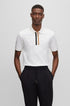 HUGO BOSS MERCERISED-COTTON POLO SHIRT WITH CONTRAST LOGO | WHITE