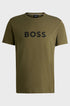 HUGO BOSS COTTON JERSEY REGULAR-FIT T-SHIRT WITH SPF 50+ UV PROTECTION | GREEN