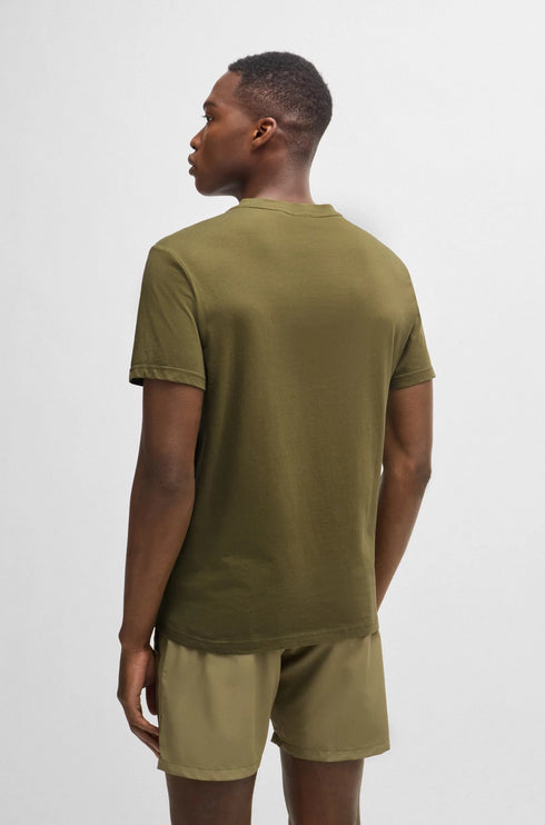HUGO BOSS COTTON JERSEY REGULAR-FIT T-SHIRT WITH SPF 50+ UV PROTECTION | GREEN
