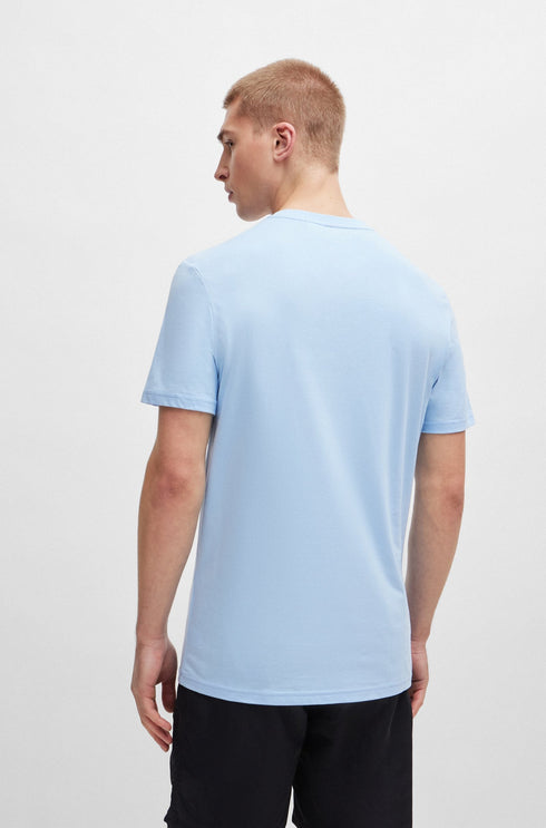 HUGO BOSS COTTON JERSEY REGULAR-FIT T-SHIRT WITH SPF 50+ UV PROTECTION | LIGHT BLUE