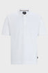 HUGO BOSS - MERCERISED-COTTON POLO SHIRT WITH EMBROIDERED DOUBLE MONOGRAM | WHITE