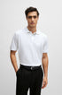 HUGO BOSS - MERCERISED-COTTON POLO SHIRT WITH EMBROIDERED DOUBLE MONOGRAM | WHITE