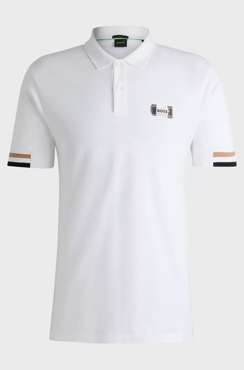HUGO BOSS PADDY OPEN POLO SHIRT | WHITE