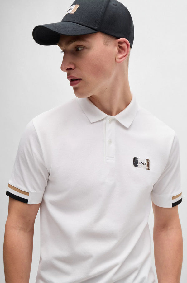 HUGO BOSS PADDY OPEN POLO SHIRT | WHITE
