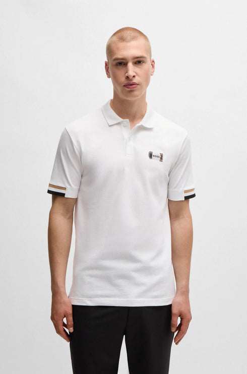 HUGO BOSS PADDY OPEN POLO SHIRT | WHITE