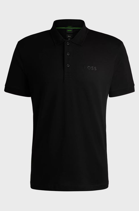 HUGO BOSS PADDY STRETCH-COTTON POLO SHIRT | BLACK