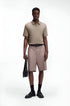HUGO BOSS LUXURY CUXURY COTTON POLO SHIRT WITH CONTRAST TRIMS | BROWN