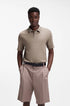HUGO BOSS LUXURY CUXURY COTTON POLO SHIRT WITH CONTRAST TRIMS | BROWN