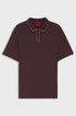 HUGO BOSS LUXURY CUXURY COTTON POLO SHIRT WITH CONTRAST TRIMS | DARK MAROON