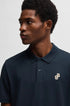 HUGO BOSS REGULAR-FIT POLO SHIRT WITH EMBROIDERED LOGO | NAVY