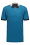 HUGO BOSS MERCERISED SHORT SLEEVE COTTON PIQUE POLO SHIRT | BLUE