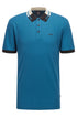HUGO BOSS MERCERISED SHORT SLEEVE COTTON PIQUE POLO SHIRT | BLUE