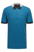 HUGO BOSS MERCERISED SHORT SLEEVE COTTON PIQUE POLO SHIRT | BLUE