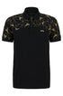 HUGO BOSS PAULE SLIM FIT GEOMETRIC POLO | BLACK