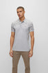 HUGO BOSS. COTTON REGUAR-FIT POLO SHIRT WITH GRID ARTWORK | LIGHT GRAY