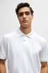 HUGO BOSS - MERCERISED-COTTON POLO SHIRT WITH EMBROIDERED DOUBLE MONOGRAM | WHITE
