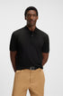 HUGO BOSS COTTON PIQUE POLO SHIRT WITH DOUBLE B MONOGRAM | BLACK