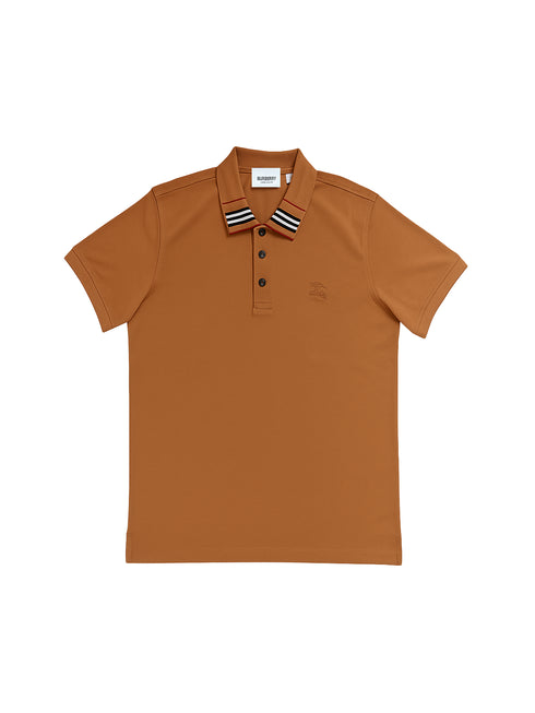 BURBERRY COTTON SILK POLO SHIRT | BROWN