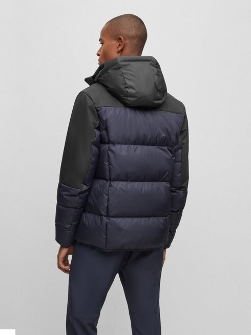 HUGO BOSS MEN’S PUFFER JACKET PREMIUM WINTER OUTER WEAR | BLACK & NAVY
