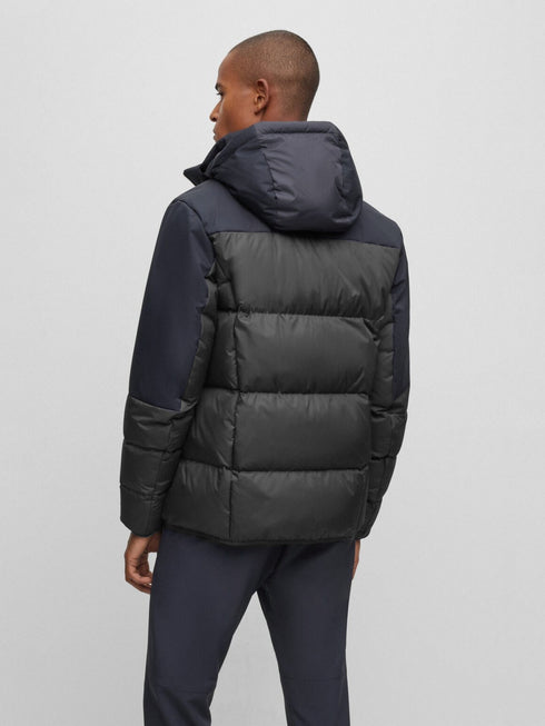 HUGO BOSS MEN’S PUFFER JACKET PREMIUM WINTER OUTER WEAR | BLACK & NAVY