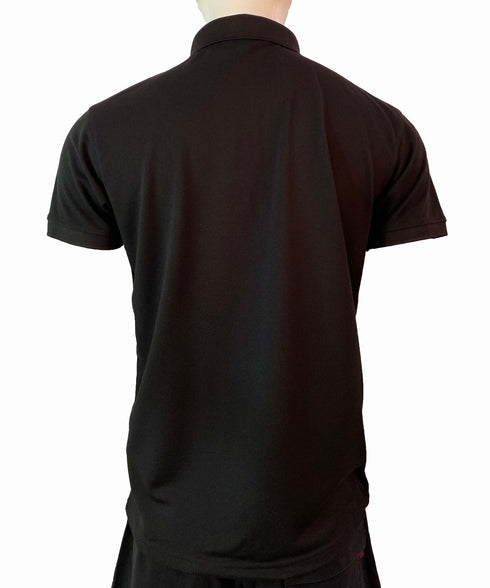 HUGO BOSS MERCERISED-COTTON POLO SHIRT | BLACK