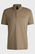 HUGO BOSS beige polo shirt with logo, stretch cotton, premium fit.