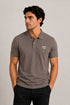 BOSS MEN'S PADDY OPEN 25 ACTIVE PADDY MERCERISED COTTON POLO SHIRT WITH GRID DETAIL | TAUPE BROWN