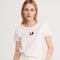 RESERVED T-SHIRT WITH MINIMALIST EMBROIDERY | CREAM / OFF WHITE